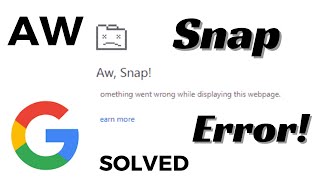 AW Snap Google Chrome Error  How to Fix AW Snap Error 2024 [upl. by Avilo]