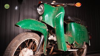 German Rusty 40 years Old Simson Schwalbe Scooter  FULL ASMR RESTORATION [upl. by Ramos]