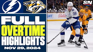 Tampa Bay Lightning at Nashville Predators  FULL Overtime Highlights  November 29 2024 [upl. by Adar]