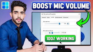 How to Increase Microphone Volume in Windows  Make Mic Louder 2024 New Method [upl. by Godric330]