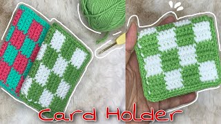 🍄How To Crochet Checkered Card Holder🍄 [upl. by Angi]