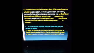 la fluidité membranaires biologie cellulaire s1science biology svt [upl. by Edgard]