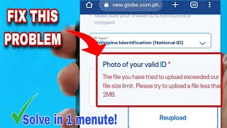 How to fix 2MB size limit in TMGlobe sim registration [upl. by Phillip]