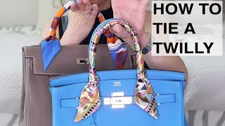 HOW TO TIE A TWILLY ON HERMES  Birkin amp Kelly [upl. by Barrie]