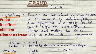 Fraud  section 17  Effects amp Elements  Does Silence Amount To Fraud [upl. by Dugaid651]