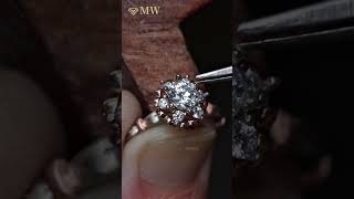 💎MW Jewelry Pure Handmadering moissanite ring round diamond Wedding ring highjewelry [upl. by Rebliw]