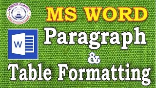 MS WordParagraph amp Table Formatting in Hindi Formatting Tricks in Word [upl. by Morena556]