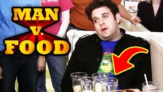 Top 10 Absolute Worst Challenges On Man v Food [upl. by Hanimay]