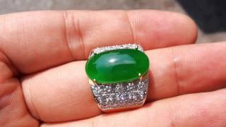 11ct Emerald Green Burma Jadeite Ring Type A HD [upl. by Steere]