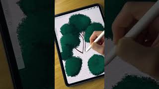 tree drawing tip art artist drawing painting illustrator sketch procreate [upl. by Behnken413]