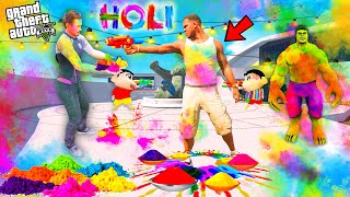 Franklin amp Avengers Celebrate Holi With Shinchan in GTA 5   GTA 5 AVENGERS [upl. by Beatriz144]