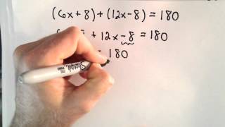 Supplementary Angles  Finding the Measure of Two Angles Algebraically [upl. by Calypso680]