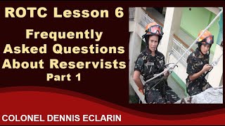 ROTC Lesson 6 Frequently Asked Questions About Reservists Questions 1 to 50 with Answers [upl. by Reffineg436]