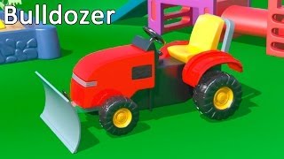 Kids 3D Construction 2 Build a BULLDOZER demo amp Learn to Count Lessons 건설 자동차 트랙터 시멘트 트럭 [upl. by Anirehtak]