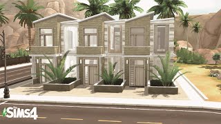 Oasis Townhomes with CC 🌴 Sims 4 Speedbuild [upl. by Kennie]