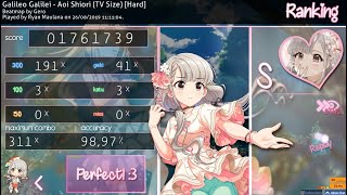 osu Galileo Galilei  Aoi Shiori TV Size  HD DT [upl. by Omrellug]