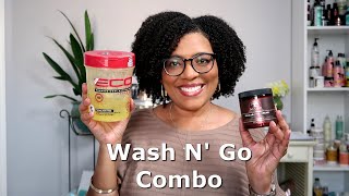 WASH N GO ft As I Am Double Butter Cream amp Eco Style Argon Oil Gel  Soft Moisturized amp Defined [upl. by Nitsrek208]