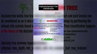 Explore Decision Tree Classification Quick ML Tutorial shorts [upl. by Novahc831]