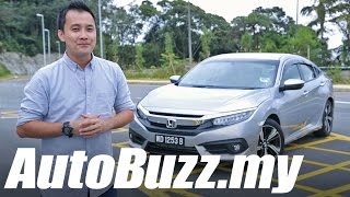 2016 Honda Civic 15 Turbo Premium Review  AutoBuzzmy [upl. by Jerol206]