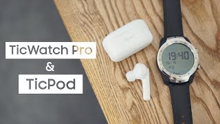 Mở hộp TicWatch Pro và TicPod smartwatch 2 lớp màn hình [upl. by Hsirrehc]