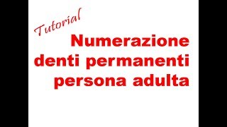 METASALUTE tutorial numerazione denti adulto permanenti [upl. by Kletter]