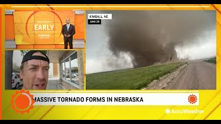 Reed Timmer reacts to his extreme tornado video from Nebraska  AccuWeather [upl. by Elahcim]