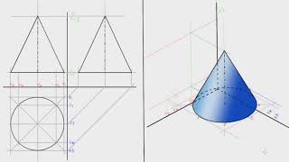 Assonometria isometrica di un cono [upl. by Anilave]