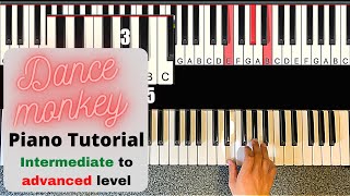 Amazing Dance Monkey piano Tutorial [upl. by Madalyn]