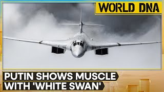 Russian President Putin shows muscle with White Swan Flies supersonic strategic bomber World DNA [upl. by Aehs328]