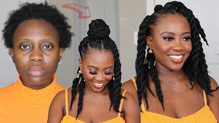 Easiest DIY Jumbo Senegalese Twist on short 4c natural hair  Protective Style Tutorial [upl. by Ainod]