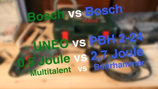 Bosch Uneo vs Bosch GBH 224 Bohrhammer  Produkttest 2017 [upl. by Berlin]