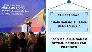 quotMAIN SAHAM ITU JUDIquot 100 BELANJA SAHAM SETUJU DENGAN PAK PRABOWO [upl. by Ube]