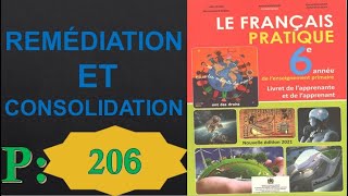 Le Français Pratique 6AEP  édition 2021REMÉDIATION ET CONSOLIDATION  page 206 [upl. by Fabyola]