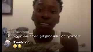 PME jaybee East Little Rock Rapper Goes live Flexing money with opps wdababy 😭 [upl. by Siuqaj]