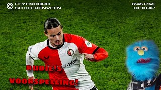 RUDIES VOORSPELLING FEYENOORD TEGEN SC HEERENVEEN FEYENOORD EREDEVISIE [upl. by Quinn228]