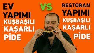 Ev Yapımı vs Restoran Yapımı Kuşbaşılı Kaşarlı Pide  Yemek Düelloları 16 [upl. by Anafetse]