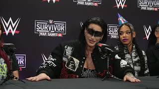 Rhea Ripley Bianca Belair Naomi Iyo Sky and Bayley Speak After WWE Survivor Series WarGames [upl. by Irtemed]