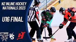 U16 FINAL Vipers vs Devils at Inline Hockey Nationals 2023  with goal replay 4K [upl. by Tellford290]