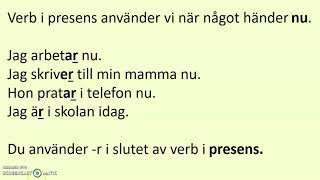 Sfigunilla svenska verb slutar på r eller s i presens [upl. by Fionna501]