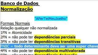 Bancos de Dados  Normalização de tabelas com exemplos 1FN 2FN 3FN FNBC 4FN 5FN [upl. by De]