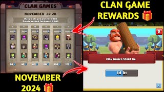 November Month Clan Games Rewards ✅ Coc CLAN Games Rewards November ✅ Games Rewards November 2024 [upl. by Lorusso]