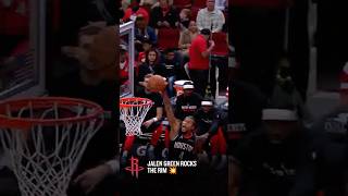 JALEN GREEN ROCKS THE RIM 💥 nba nbahighlights dunk green rockets [upl. by Paynter]