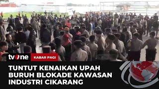 Penampakan Lautan Massa Buruh Demo UMK di Kolong Tol Bekasi  Kabar Pagi tvOne [upl. by Anstice]