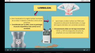 APLICACIÓN DE TENS EN DOLOR LUMBAR [upl. by Llewon208]