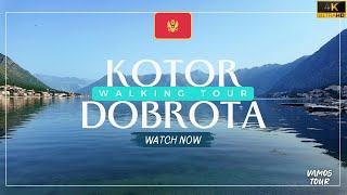 Kotor Dobrota 🇲🇪 Relaxing Walking Tour at Sunrise 4K Incredible Place [upl. by Bianca922]