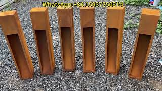 Corten steel bollard lights [upl. by Jopa]