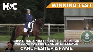 Carl Hester amp Fame Win The CDI3 Grand Prix Freestyle to Music  Wellington Festival Of Dressage [upl. by Idnak]