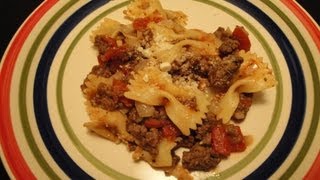 Bow Tie Pasta with Tomatoes and Ground Beef [upl. by Cressi107]