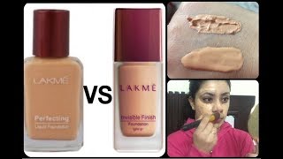 Lakme Invisible Foundation Vs Lakme Perfecting Liquid Foundation [upl. by Cut]