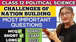 Challenges of nation building class 12 important questionsCHALLENGES OF NATION BUILDING QUESTIONS [upl. by Glad]